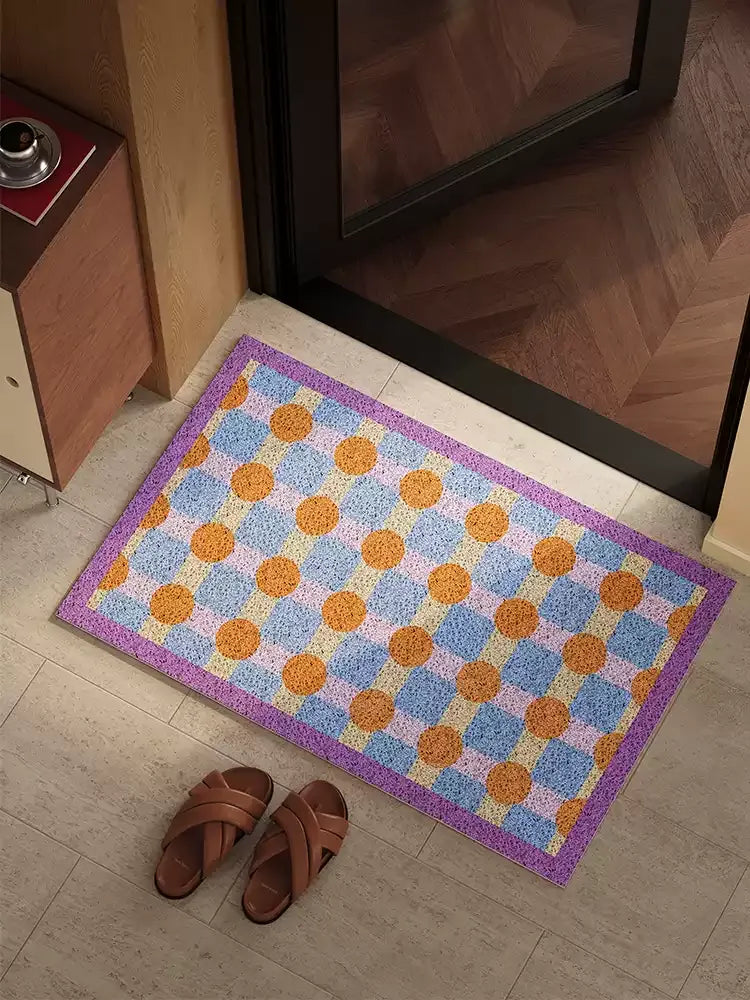 Color Block Polka Dot Door Mat