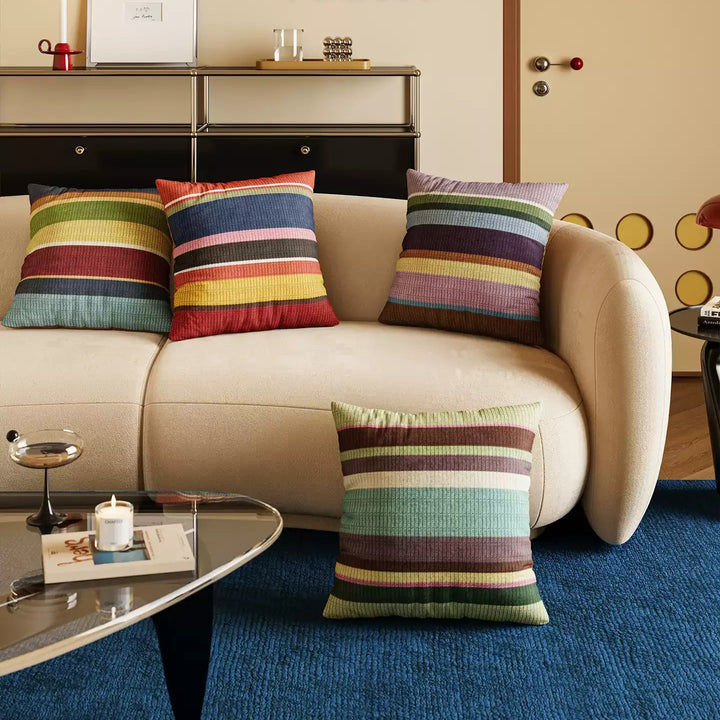 Multicolor Striped Pillow Cover