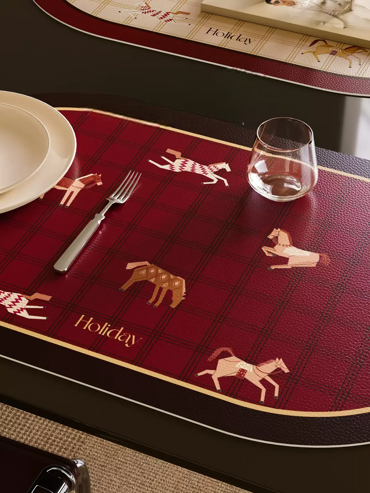 Holiday Horse Pattern Placemat Set