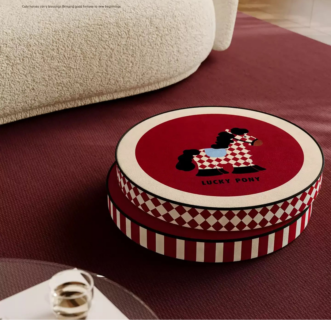 Red Lucky Horse Seat Cushion