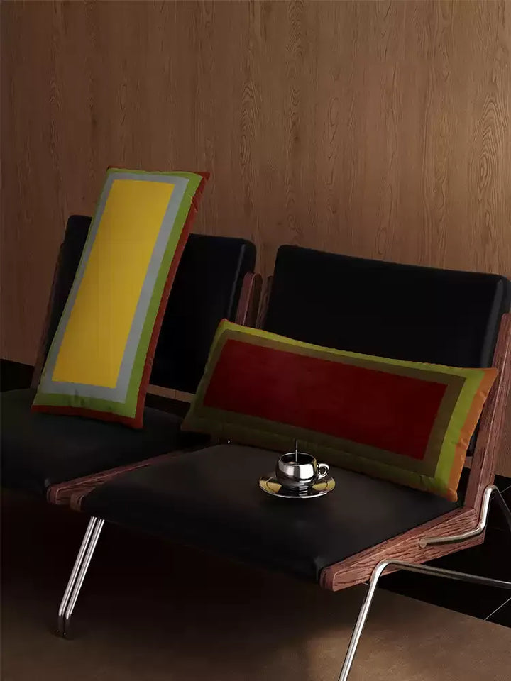 Retro Square Gradient Pattern Lumbar Pillows