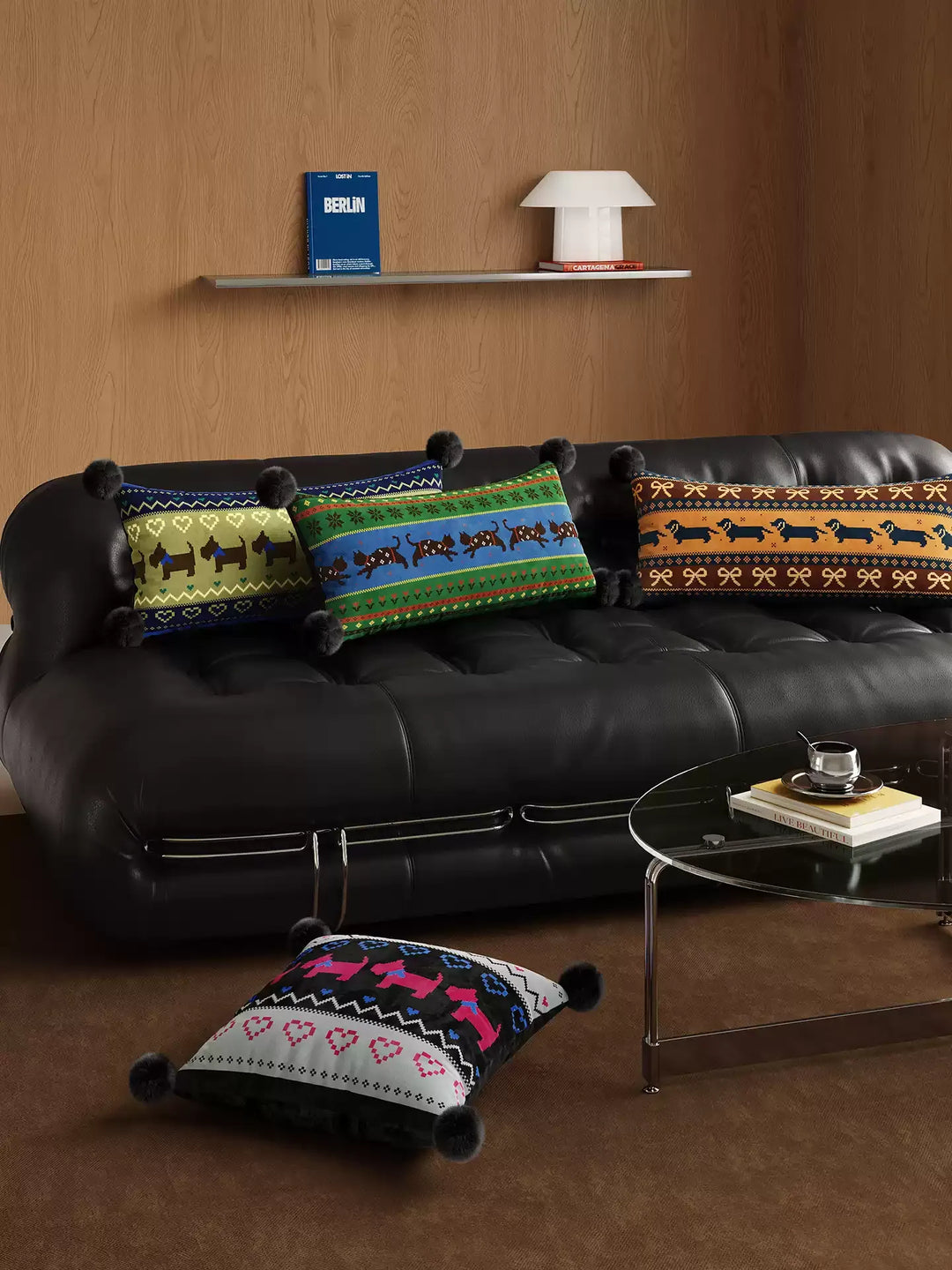 Winter Sweater Pattern Lumbar Pillows