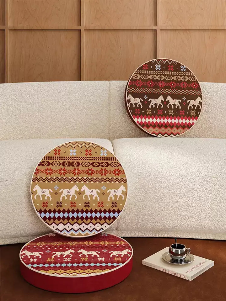 Horse Sweater Pattern Seat Cushions