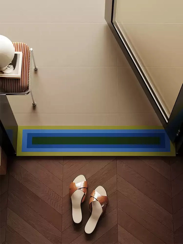 Retro Square Gradient Pattern Narrow Door Mat
