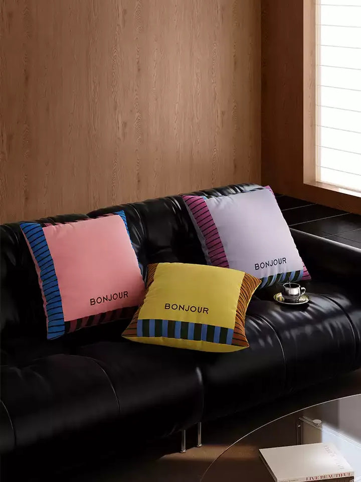 Bonjour Color Block Pillow