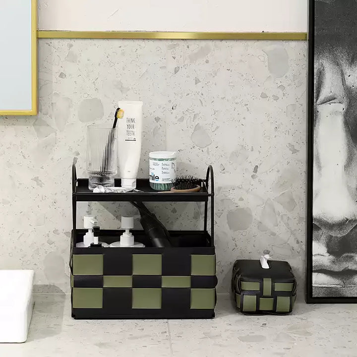 Checkerboard Tier Storage Basket