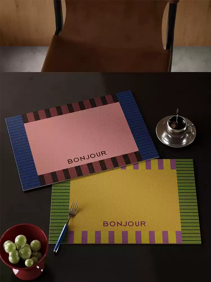 Bonjour Color Block Placemats Set