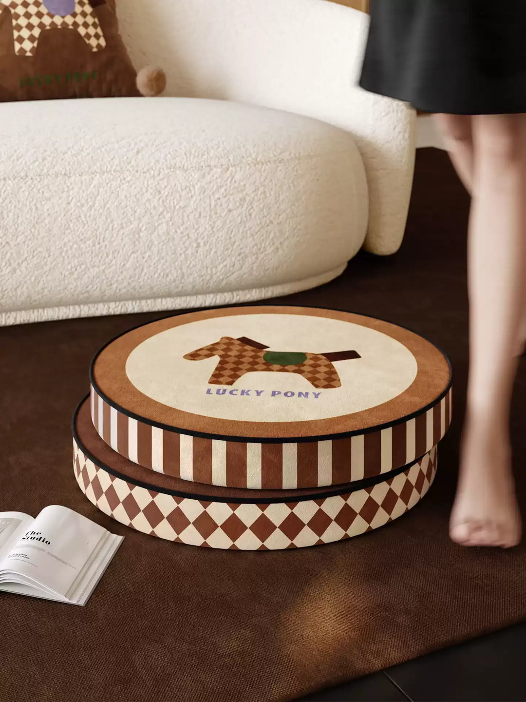 Brown Tone Pony Seat Cushion