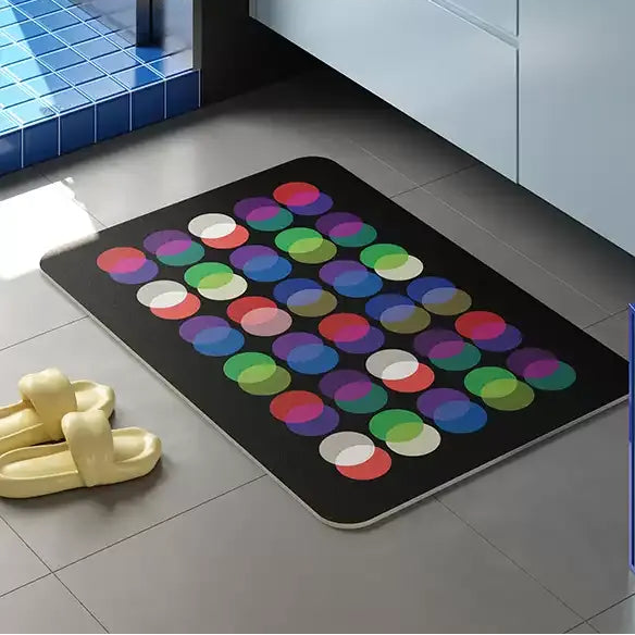 Neon Overlapping Dot Bathroom Mat