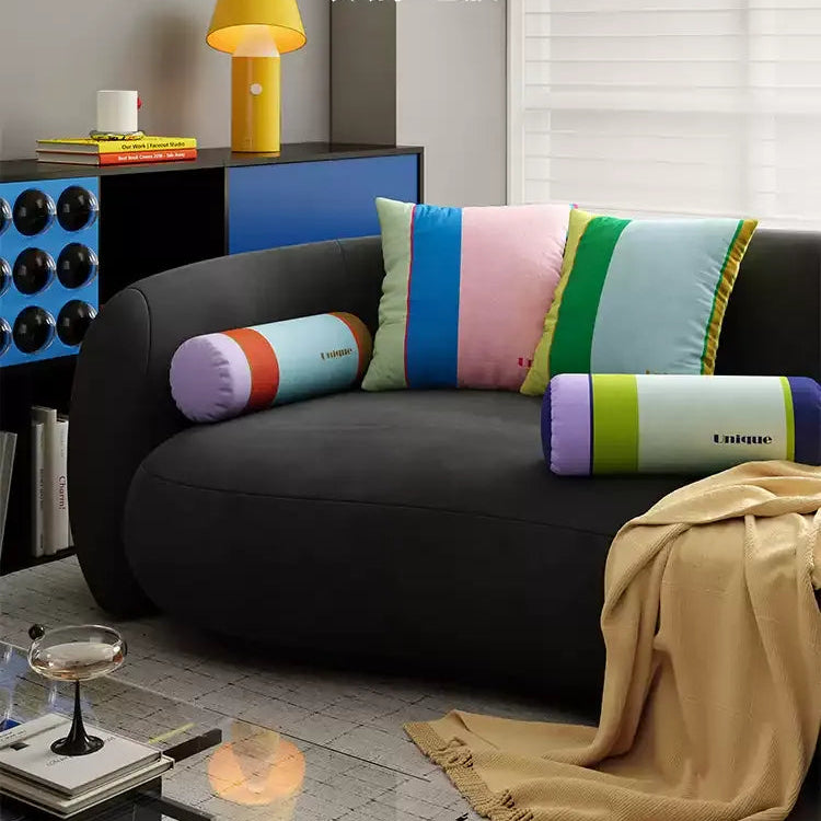 Unique Colorblock Striped Bolster Pillow