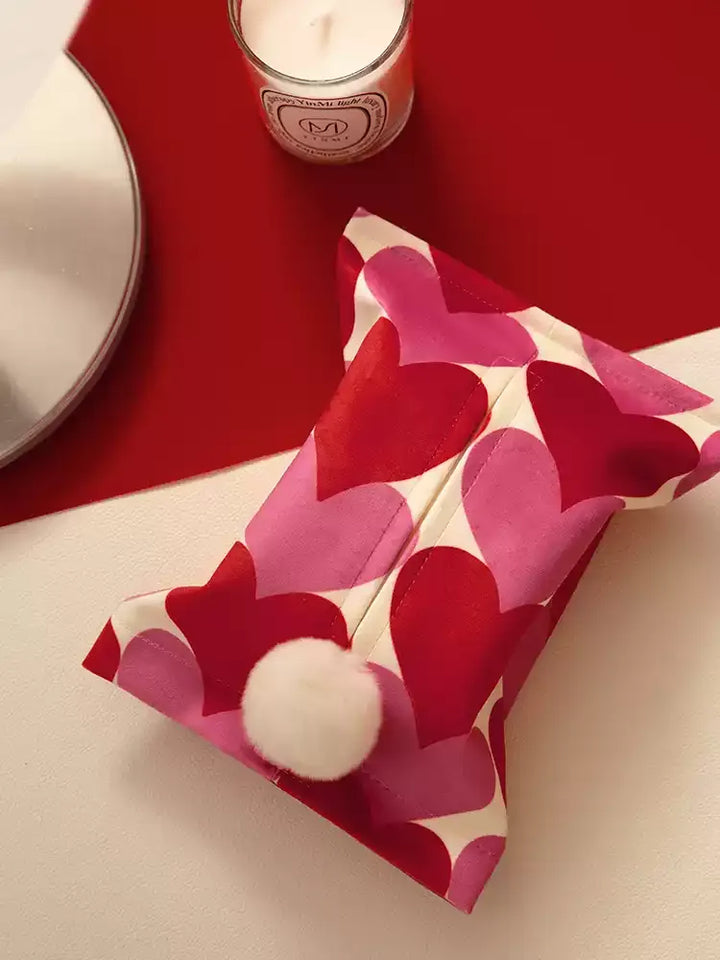 Red & Pink Heart Tissue Cover