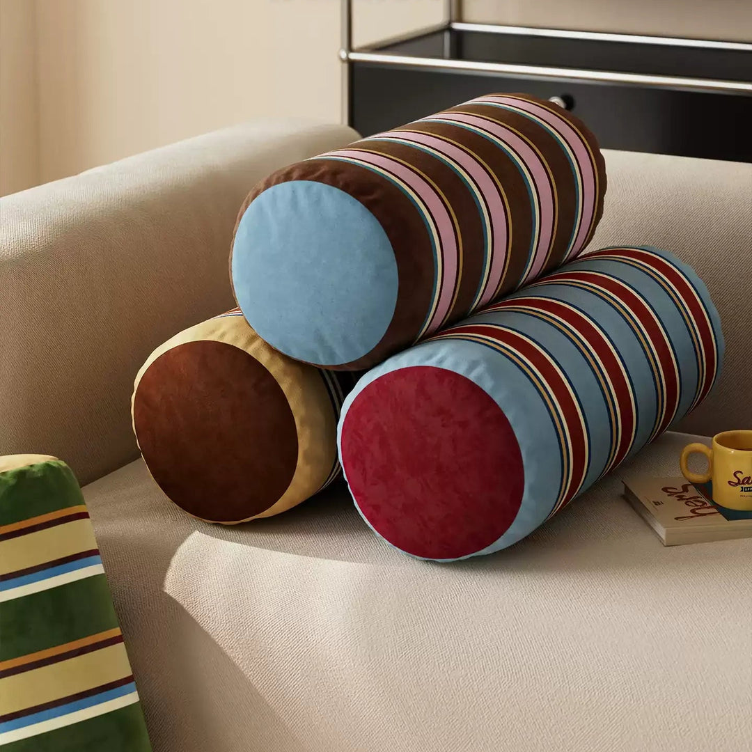 Colorblock Stripe Bolster Pillow