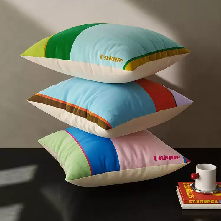 Unique Colorblock Striped Pillows