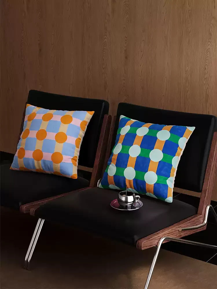 Color Block Polka Dot Pillows