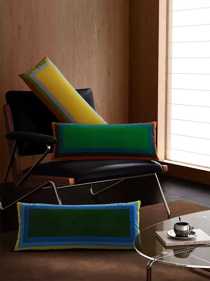 Retro Square Gradient Pattern Lumbar Pillows