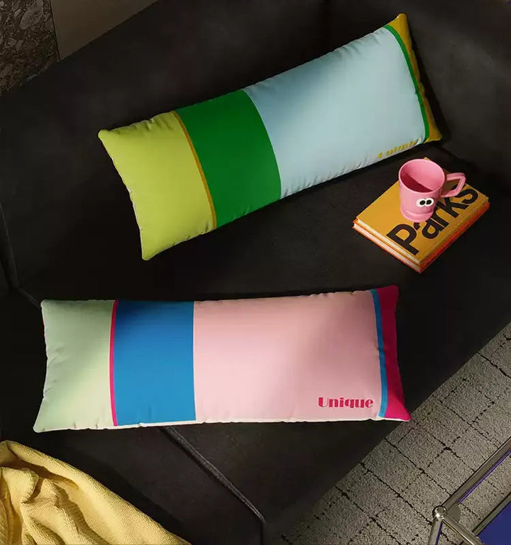 Unique Colorblock Striped Lumbar Pillows