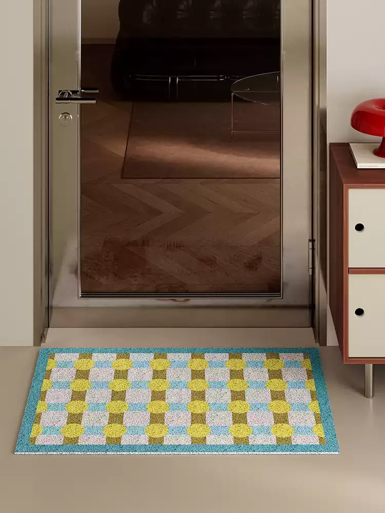 Color Block Polka Dot Door Mat