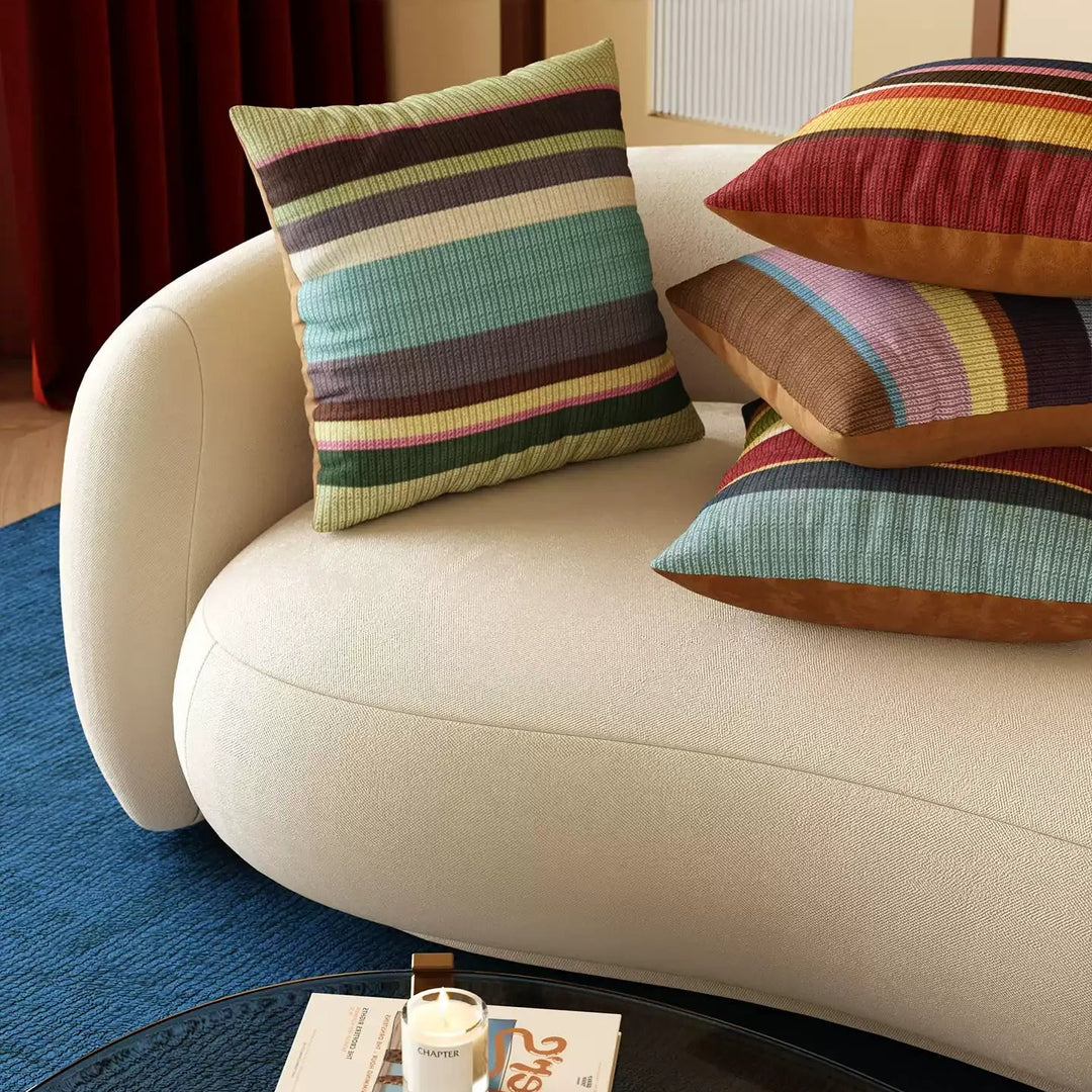 Multicolor Striped Pillow Cover