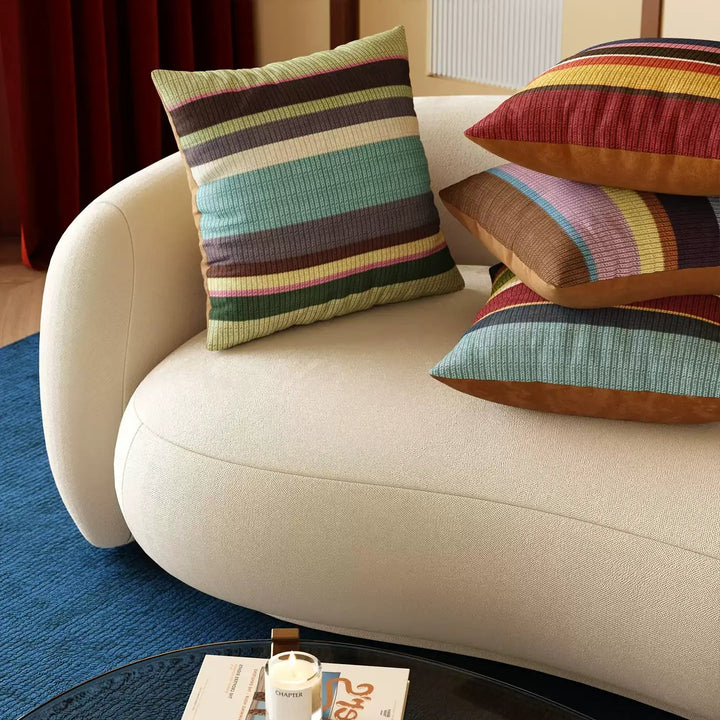 Multicolor Striped Pillow Cover