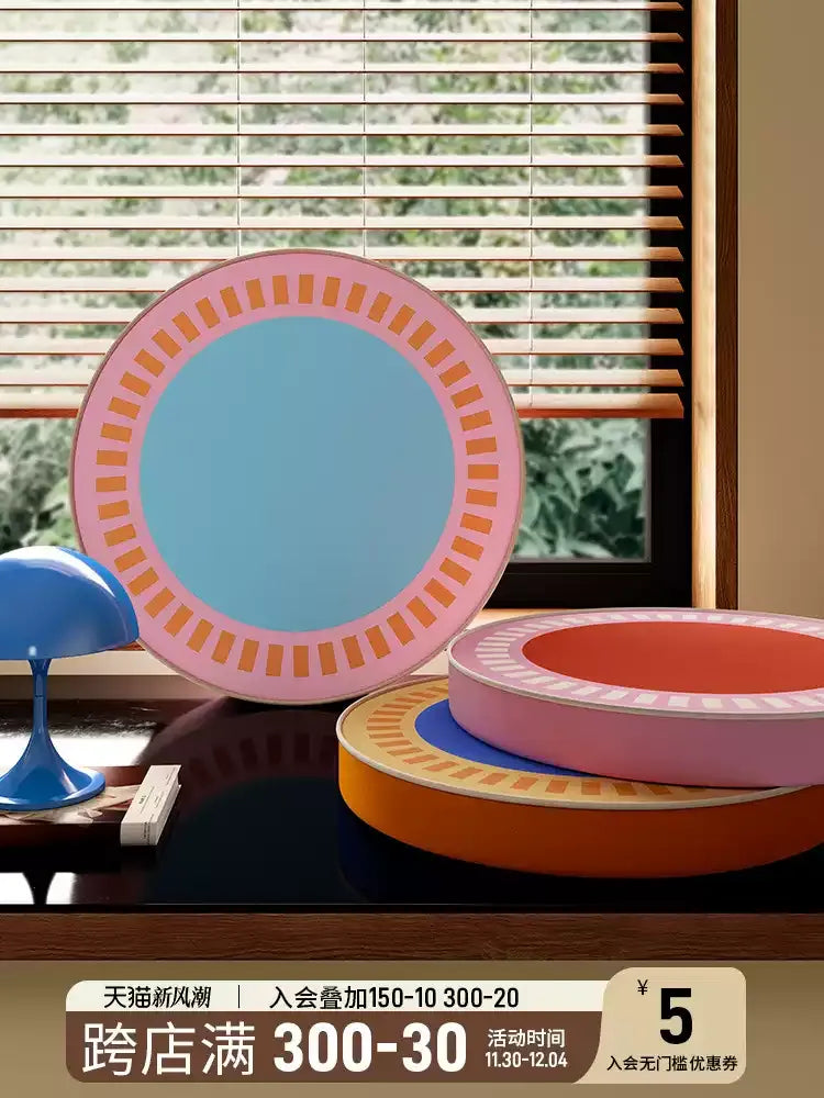 Colorful Lined Seat Cushions
