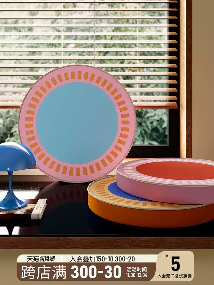 Colorful Lined Seat Cushions