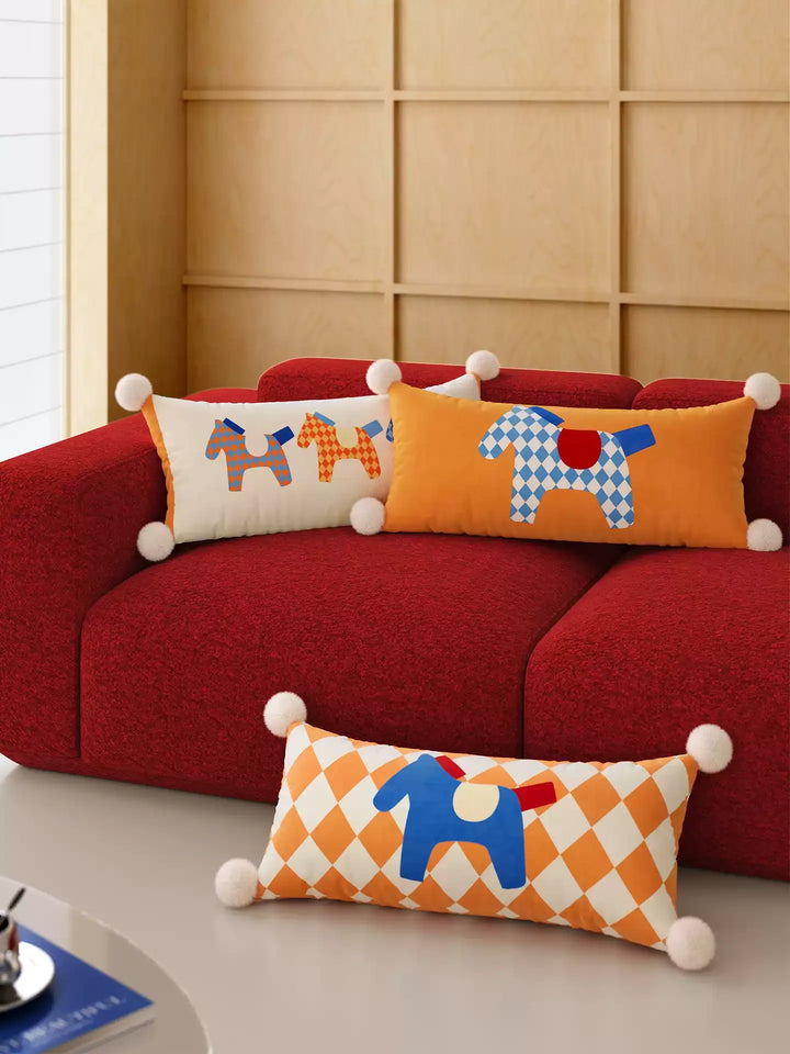 Bright Pony Colored Lumbar Pillow