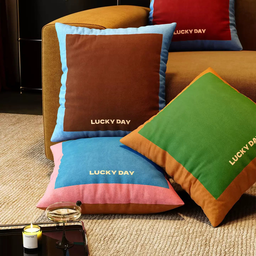 Lucky Day Colorblock Pillow Cover