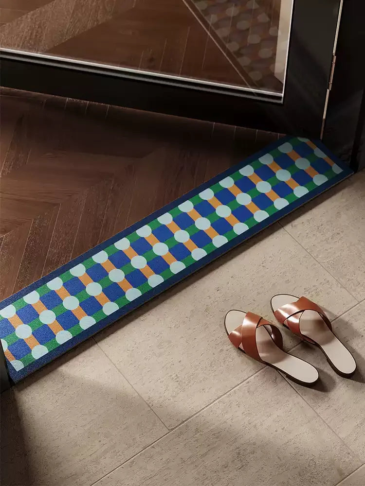 Color Block Polka Dot Narrow Door Mat