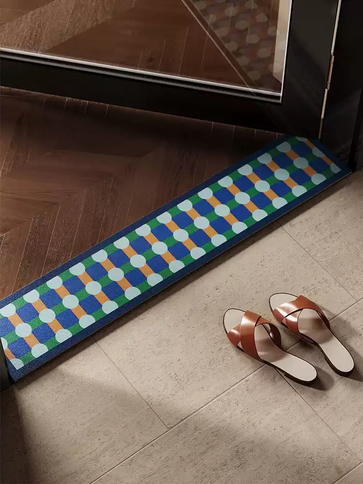 Color Block Polka Dot Narrow Door Mat