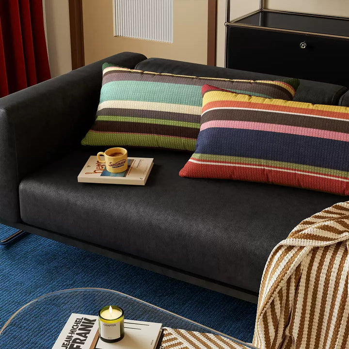 Multicolor Striped Lumbar Pillow