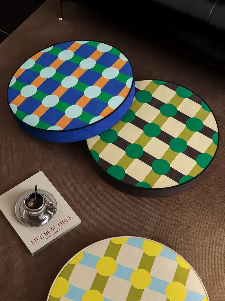 Color Block Polka Dot Seat Cushions