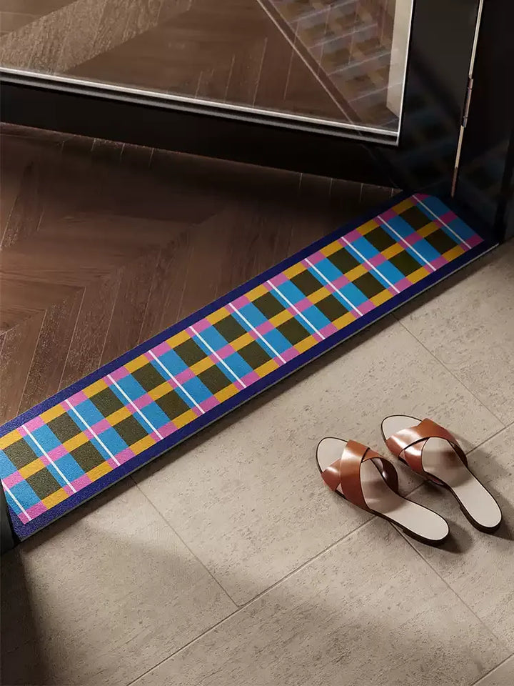 Bright Woven Plaid Narrow Door Mat