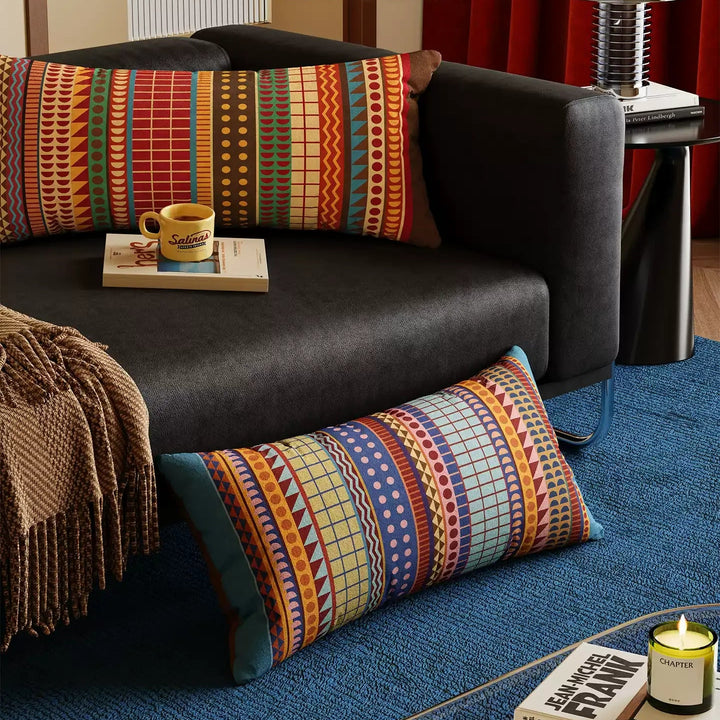 Retro Boho Pattern Lumbar Pillow
