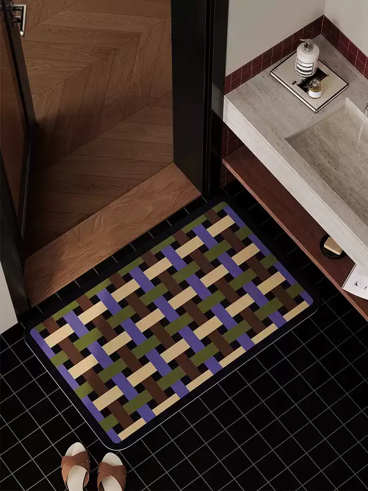 Geometric Weaving Bathroom Mat