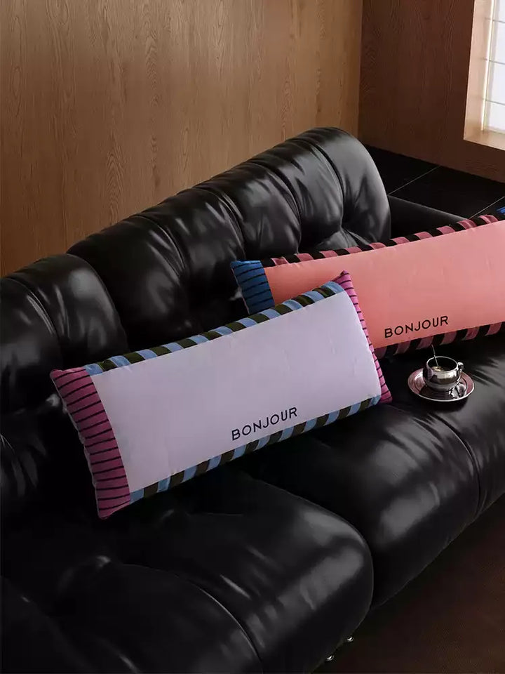 Bonjour Color Block Lumbar Pillow