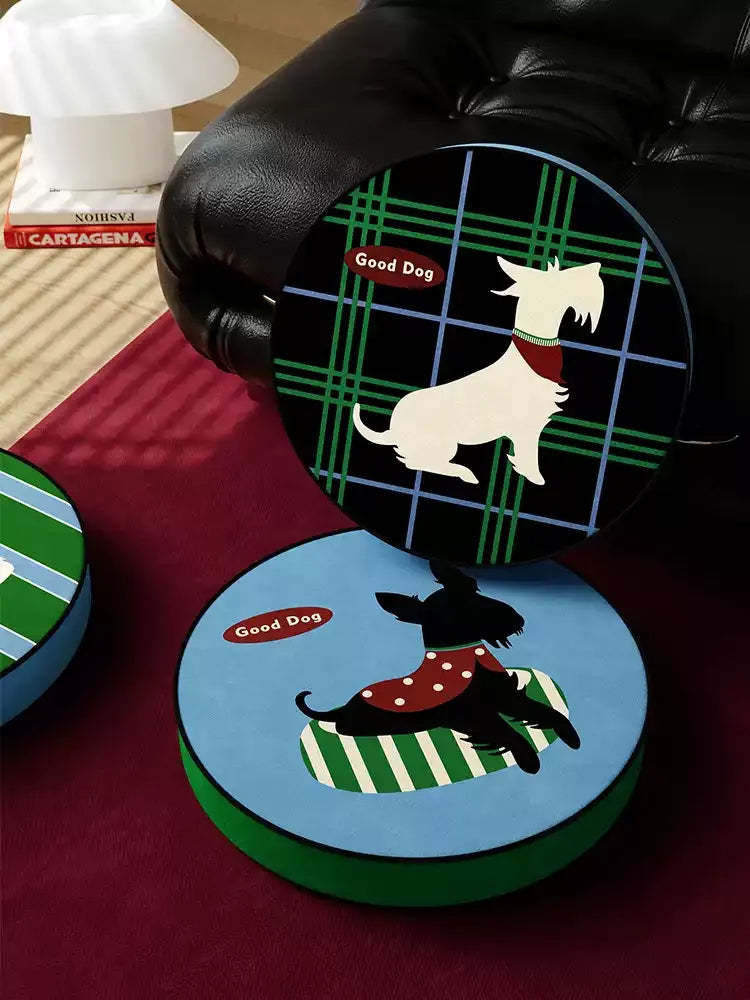 Vintage Plaid Terrier Seat Cushion
