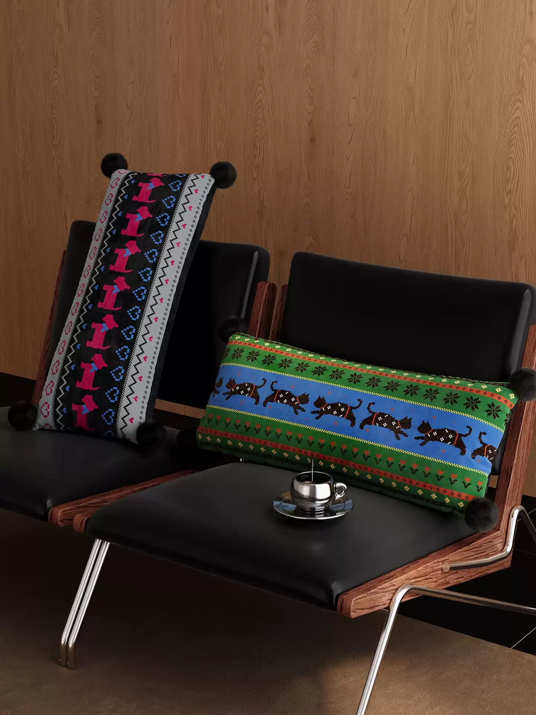 Winter Sweater Pattern Lumbar Pillows