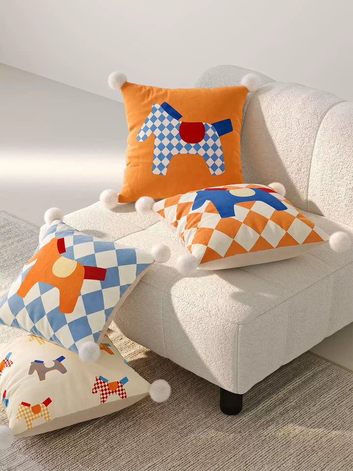 Bright Pony Colored Pillow Covers