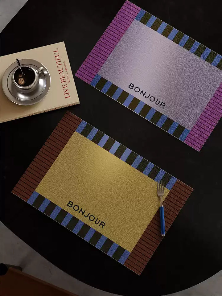 Bonjour Color Block Placemats Set