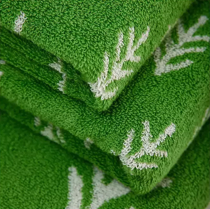 Green Pine Leaves Towels
