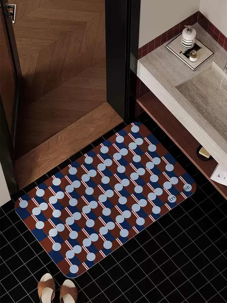 Rhythm Stripes & Dots Bathroom Mat