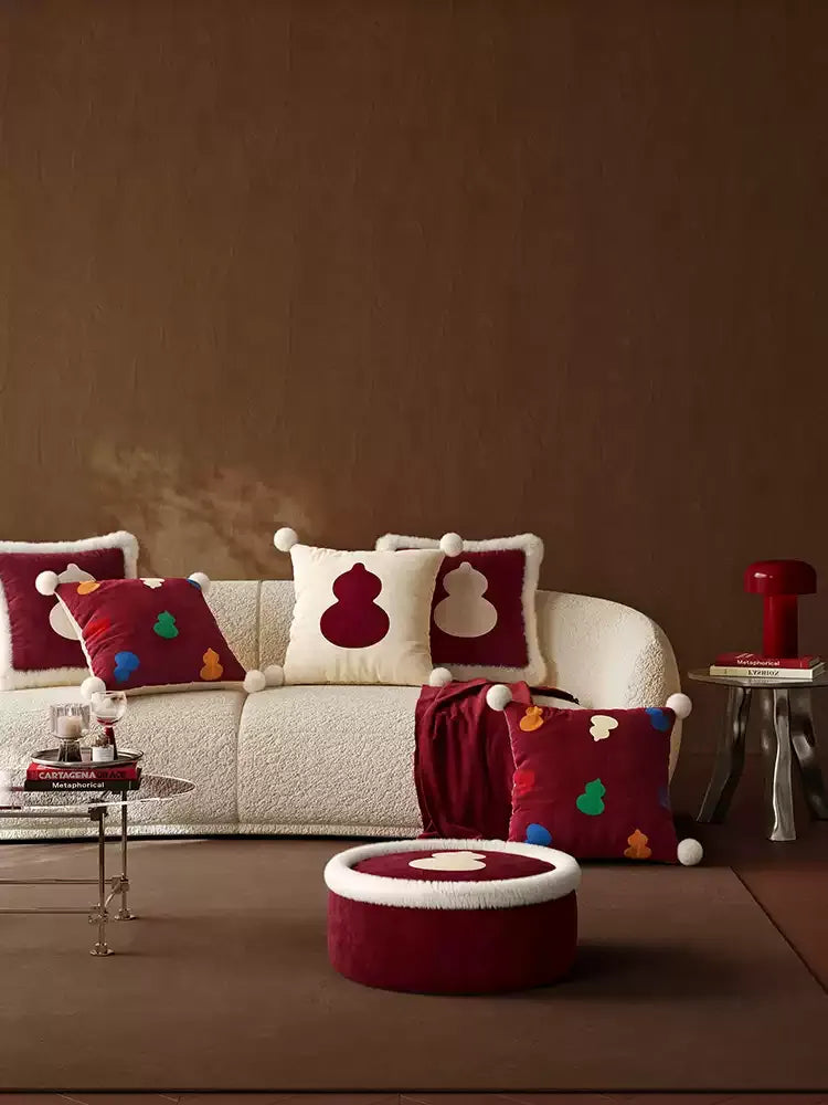 Burgundy Gourd Festive Pillows