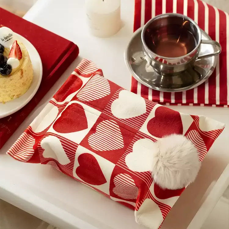 Red & Pink Heart Tissue Covers