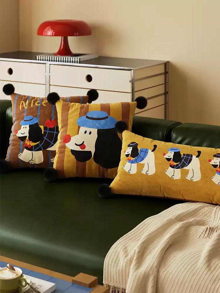 Retro Cartoon Puppy Pillows