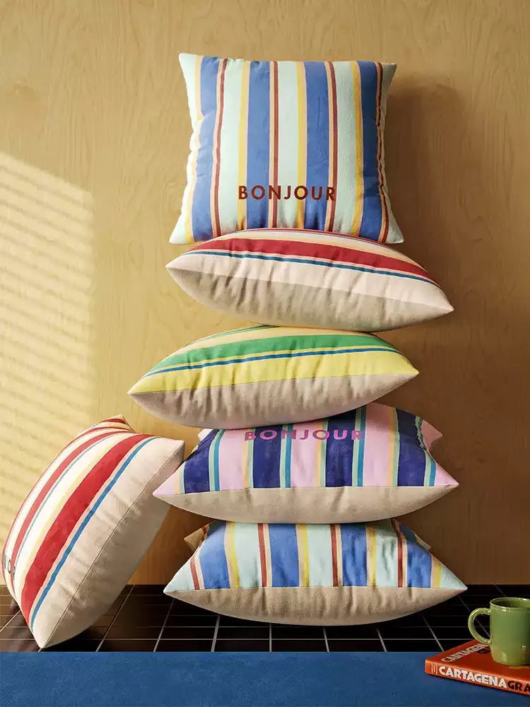Bonjour Striped Pillows