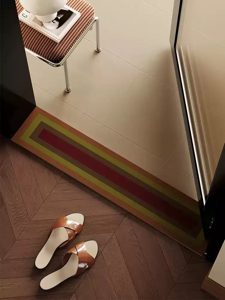 Retro Square Gradient Pattern Narrow Door Mat