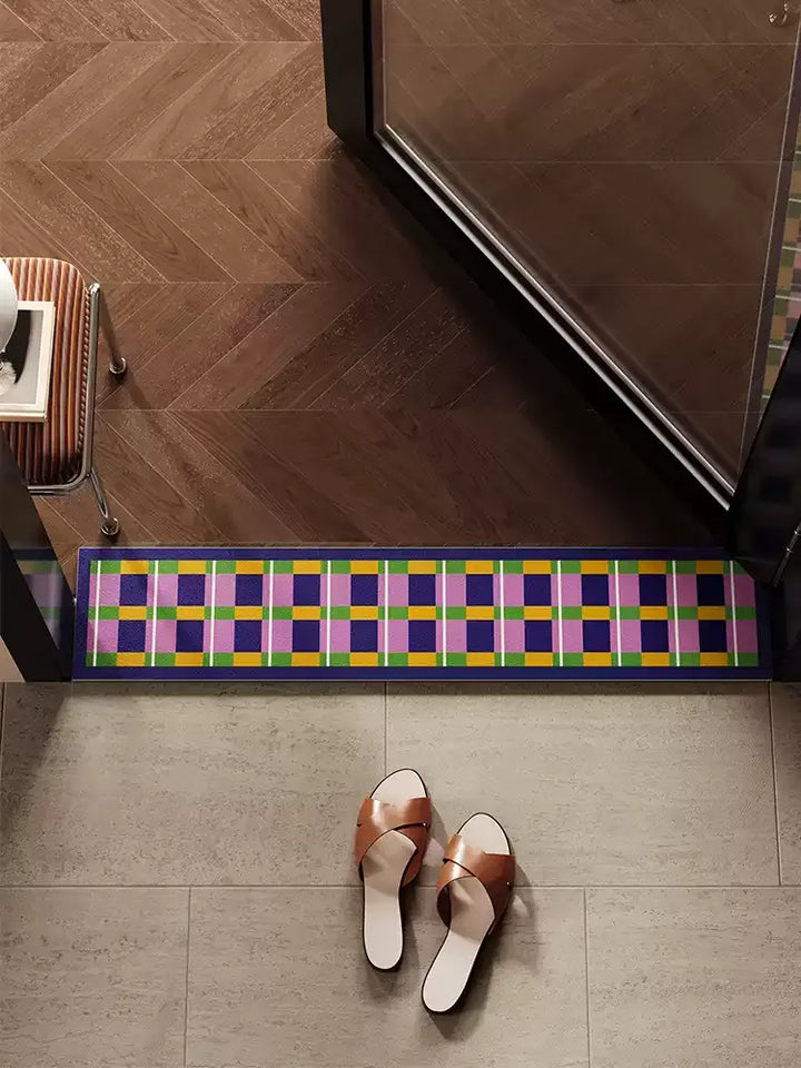 Bright Woven Plaid Narrow Door Mat