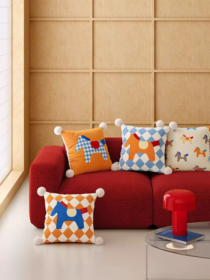Bright Pony Colored Pillow Covers