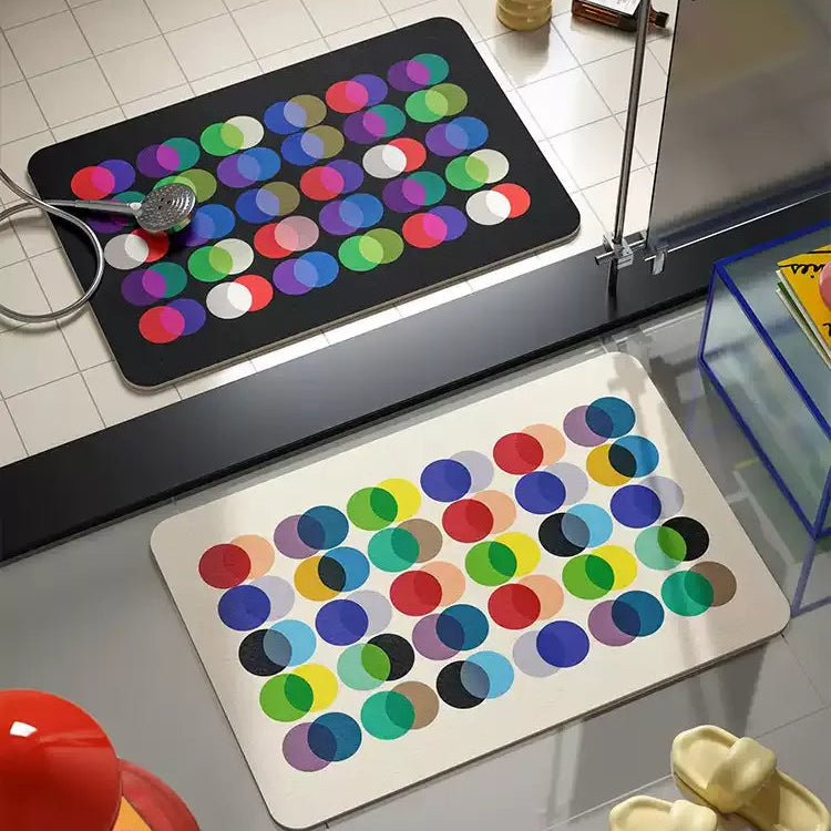 Neon Overlapping Dot Bathroom Mat