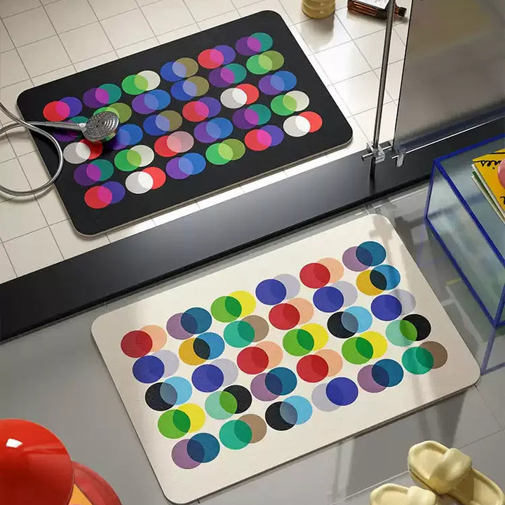 Neon Overlapping Dot Bathroom Mat